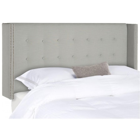 Safavieh Keegan Linen Queen Size Headboard- Silver - 53.9 x 8.3 x 45.7 in. MCR4006K-Q